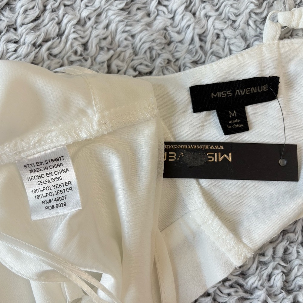 NWT Miss Avenue White Wide Leg 2pc pant set - Picture 5 of 7